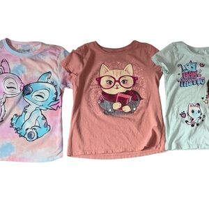 Girls Graphic T-Shirt Bundle — Size 5/6 — Stitch Cat Gabby’s Dollhouse (3)